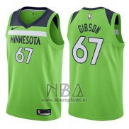 Camiseta Minnesota Timberwolves Taj Gibson NO 67 Statement 2017-18 Verde