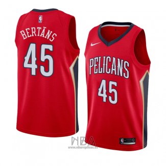 Camiseta New Orleans Pelicans Dairis Bertans NO 45 Statement 2018 Rojo