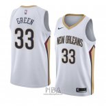 Camiseta New Orleans Pelicans Garlon Verde NO 33 Association 2018 Blanco