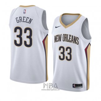 Camiseta New Orleans Pelicans Garlon Verde NO 33 Association 2018 Blanco