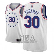 Camiseta Philadelphia 76ers Furkan Korkmaz NO 30 Earned 2018-19 Gris