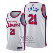 Camiseta Philadelphia 76ers Joel Embiid NO 21 Classic 2019-20 Blanco