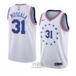 Camiseta Philadelphia 76ers Mike Muscala NO 31 Earned 2018-19 Blanco