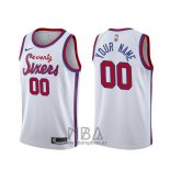 Camiseta Philadelphia 76ers Personalizada Hardwood Classic Blanco