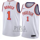 Camiseta Phoenix Suns Devin Booker NO 1 Hardwood Classic 2018 Blanco