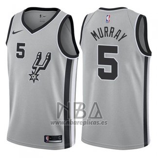 Camiseta San Antonio Spurs Dejounte Murray NO 5 Statement 2017-18 Gris