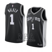 Camiseta San Antonio Spurs Lonnie Walker NO 1 Icon 2018 Negro