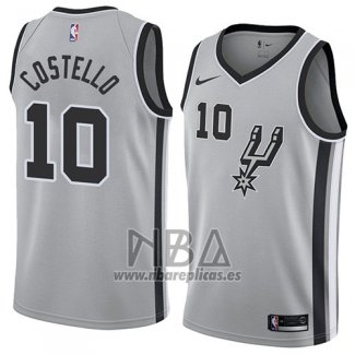 Camiseta San Antonio Spurs Matt Costello NO 10 Statement 2018 Gris