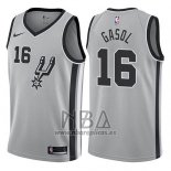 Camiseta San Antonio Spurs Pau Gasol NO 16 Statement 2017-18 Gris