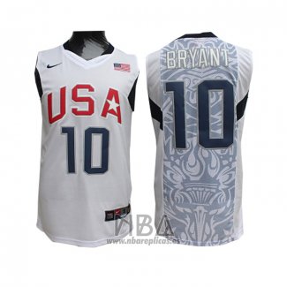 Camiseta USA 2008 Kobe Bryant NO 10 Blanco