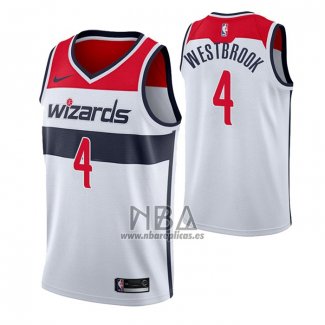 Camiseta Washington Wizards Russell Westbrook NO 4 Association 2020-21 Blanco