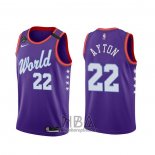 Camiseta 2020 Rising Star Deandre Ayton NO 22 World Violeta