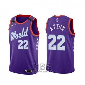 Camiseta 2020 Rising Star Deandre Ayton NO 22 World Violeta