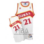 Camiseta Atlanta Hawks Dominique Wilkins NO 21 Retro Blanco