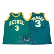 Camiseta Bethel Allen Iverson NO 3 Retro Verde