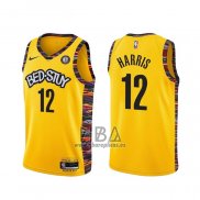 Camiseta Brooklyn Nets Joe Harris NO 12 Ciudad 2020-21 Amarillo