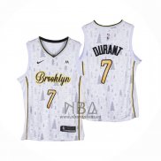 Camiseta Brooklyn Nets Kevin Durant NO 7 Christmas Blanco