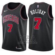 Camiseta Chicago Bulls Justin Holiday NO 7 Statement 2017-18 Negro