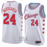 Camiseta Chicago Bulls Lauri Markkanen NO 24 Ciudad 2018 Blanco