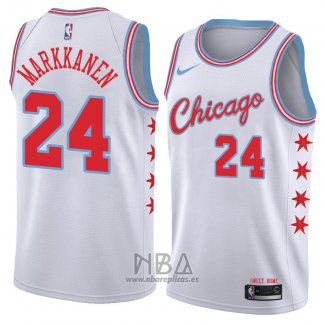 Camiseta Chicago Bulls Lauri Markkanen NO 24 Ciudad 2018 Blanco