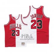 Camiseta Chicago Bulls Michael Jordan NO 23 Split Blanco Rojo