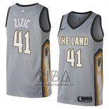 Camiseta Cleveland Cavaliers Ante Zizic NO 41 Ciudad 2018 Gris