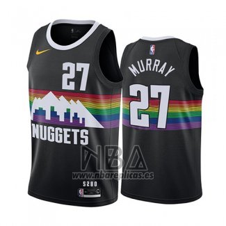 Camiseta Denver Nuggets Jamal Murray NO 27 Ciudad 2019-20 Negro