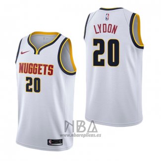 Camiseta Denver Nuggets Tyler Lydon NO 20 Association Blanco