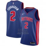 Camiseta Detroit Pistons Cade Cunningham NO 2 Icon Azul