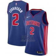 Camiseta Detroit Pistons Cade Cunningham NO 2 Icon Azul