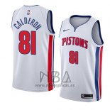 Camiseta Detroit Pistons Jose Calderon NO 81 Association 2018 Blanco