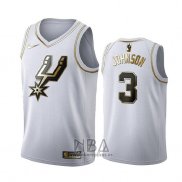 Camiseta Golden Edition San Antonio Spurs Keldon Johnson NO 3 Blanco