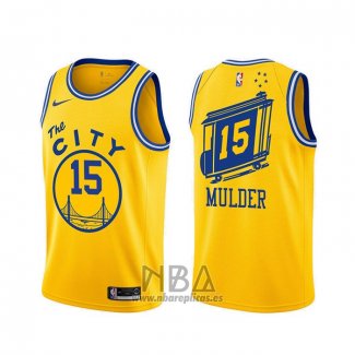 Camiseta Golden State Warriors Mychal Mulder NO 15 Classic Amarillo