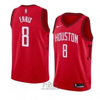 Camiseta Houston Rockets James Ennis NO 8 Earned 2018-19 Rojo