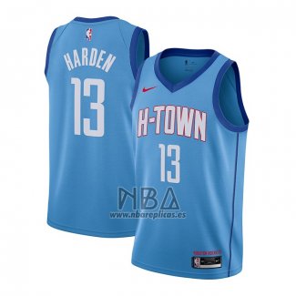 Camiseta Houston Rockets James Harden NO 13 Ciudad 2020-21 Azul