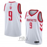 Camiseta Houston Rockets Zhou Qi NO 9 Association 2018 Blanco