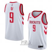 Camiseta Houston Rockets Zhou Qi NO 9 Association 2018 Blanco