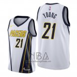 Camiseta Indiana Pacers Thaddeus Young NO 21 Earned Edition Blanco