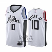 Camiseta Los Angeles Clippers Derrick Walton Jr. NO 10 Ciudad Blanco