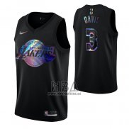 Camiseta Los Angeles Lakers Anthony Davis NO 3 Iridescent Logo Negro