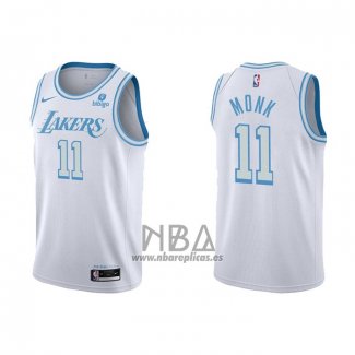 Camiseta Los Angeles Lakers Malik Monk NO 11 Ciudad 2021-22 Blanco