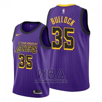 Camiseta Los Angeles Lakers Reggie Bullock NO 35 Ciudad Violeta