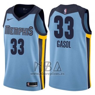 Camiseta Memphis Grizzlies Marc Gasol NO 33 Statement 2017-18 Azul