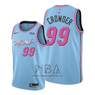 Camiseta Miami Heat Jae Crowder NO 99 Ciudad 2019-20 Azul