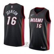 Camiseta Miami Heat James Johnson NO 16 Icon 2018 Negro