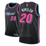 Camiseta Miami Heat Justise Winslow NO 20 Ciudad 2018-19 Negro