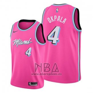 Camiseta Miami Heat Kz Okpala NO 4 Earned 2019-20 Rosa