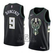 Camiseta Milwaukee Bucks Donte Divincenzo NO 9 Statement 2018 Negro