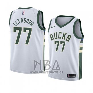 Camiseta Milwaukee Bucks Ersan Llyasova NO 77 Association 2018 Blanco