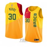 Camiseta Milwaukee Bucks Jaylen Morris NO 30 Ciudad 2018-19 Amarillo